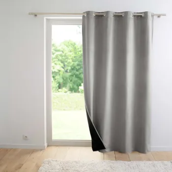 Draperie gri termoizolanta din catifea 140x260 cm Polarchic - douceur d'interieur imagine