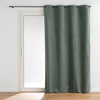 Draperie kaki din catifea 140x260 cm Olympe - douceur d'interieur imagine
