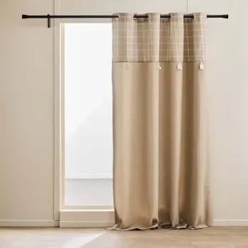 Draperie maro din amestec de bumbac 140x240 cm Everest - douceur d'interieur imagine