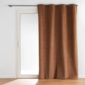 Draperie maro din catifea 140x260 cm Olympe - douceur d'interieur imagine