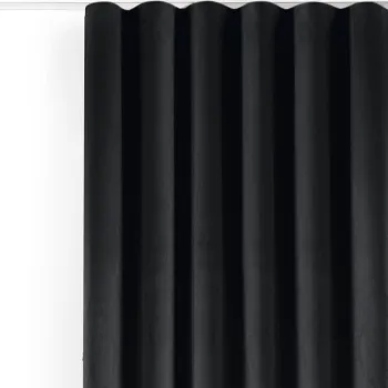 Draperie neagra dimout (semi-opaca) din catifea 140x250 cm Velto - Filumi imagine