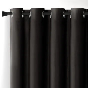 Draperie neagra dimout (semi-opaca) din catifea 140x270 cm Eyelets - Restilo imagine