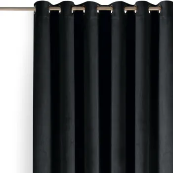 Draperie neagra dimout (semi-opaca) din catifea 530x225 cm Velto - Filumi imagine