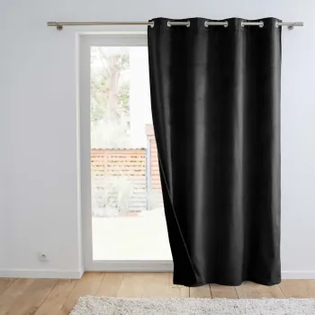Draperie neagra termoizolanta din catifea 140x260 cm Polarchic - douceur d'interieur imagine