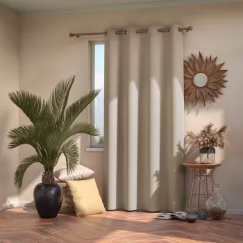 Draperie opaca AmeliaHome Eyelets Cream, 140 x 245 cm, crem imagine