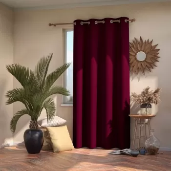 Draperie opaca AmeliaHome Eyelets Wine, 140 x 245 cm, visiniu inchis imagine