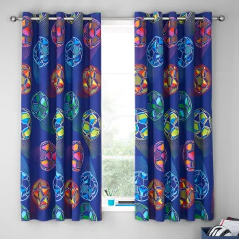 Draperie pentru copii 2 buc. 168x183 cm Bright Football - Catherine Lansfield imagine