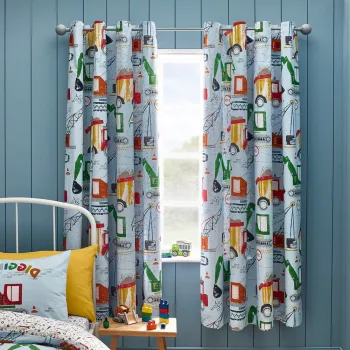 Draperie pentru copii albastra 2 buc. 168x183 cm Digger Dreams - Catherine Lansfield imagine