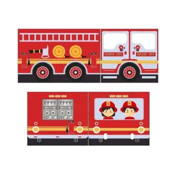 Draperie pentru copii pentru pat 196,5x86,5 cm Fire Truck - Vipack imagine