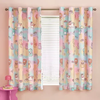 Draperie pentru copii roz 2 buc. 168x183 cm Forever Together - Catherine Lansfield imagine