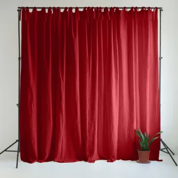 Draperie rosie din in 140x250 cm Lava Falls - Linen Tales imagine
