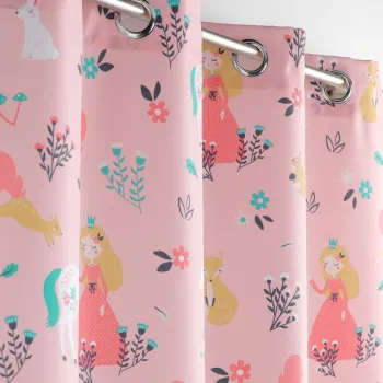 Draperie roz 140x260 cm Princesse Licorne - douceur d'interieur imagine