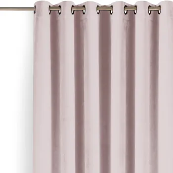 Draperie roz-deschis dimout (semi-opaca) din catifea 200x175 cm Velto - Filumi imagine