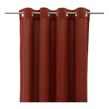 Draperie teracota din catifea reiata 140x260 cm Merely - Casa Seleccion imagine