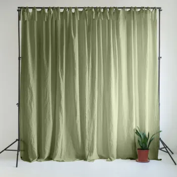 Draperie verde-deschis din in 140x330 cm Sage - Linen Tales imagine