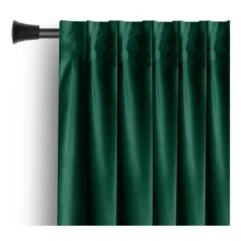 Draperie verde-inchis dimout (semi-opaca) din catifea 140x245 cm Pleat - Restilo imagine