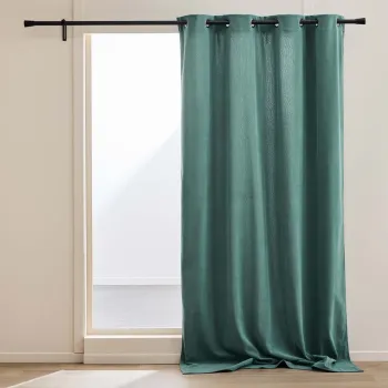 Draperie verde termoizolanta din catifea reiata 140x260 cm Madison - douceur d'interieur imagine