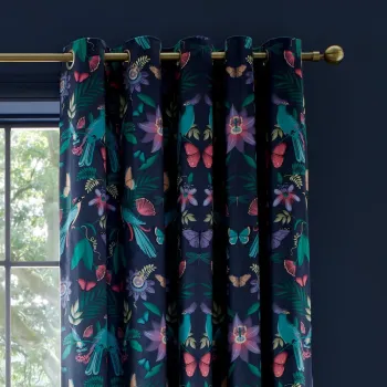 Draperii albastre 2 buc. 168x229 cm Mya Tropical Floral - Catherine Lansfield imagine