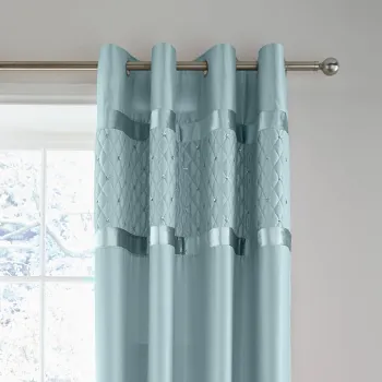 Draperii albastre 2 buc. din satin 168x183 cm Sequin Cluster - Catherine Lansfield imagine