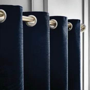 Draperii albastru-inchis termoizolante 2 buc. din janilie 168x183 cm Selene Luxury Chenille - Hyperion imagine