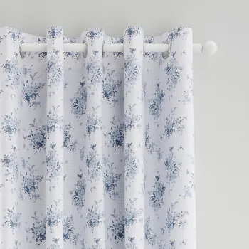 Draperii albe/albastre 2 buc. 168x229 cm Lucie Floral Frill - Catherine Lansfield imagine