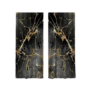 Draperii negre/aurii 2 buc. 140x260 cm - Mila Home imagine