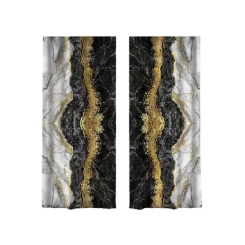 Draperii negre/aurii 2 buc. 140x260 cm - Mila Home imagine