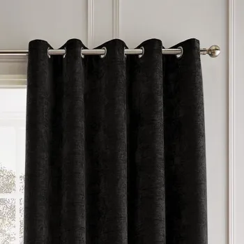 Draperii negre termoizolante 2 buc. din janilie 168x183 cm Selene Luxury Chenille - Hyperion imagine