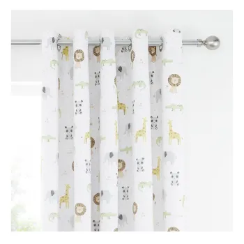 Draperii pentru copii albe 2 buc. 168x183 cm Roarsome Animals - Catherine Lansfield imagine