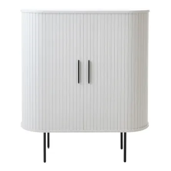 Dulap alb cu usa glisanta 100x118x40 cm Nola - Unique Furniture imagine