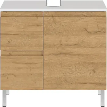 Dulap alb sub chiuveta cu aspect de stejar 60x56 cm Torrance - Germania imagine