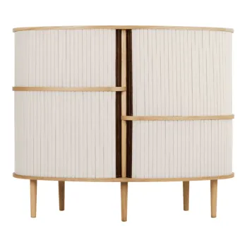 Dulap bej-in culoare naturala cu aspect de lemn de stejar cu usa glisanta 120x100x50 cm Audacious - UMAGE imagine