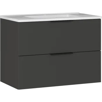 Dulap cu chiuveta gri antracit suspendat cu aspect mat 81x61 cm Crandon - Germania imagine
