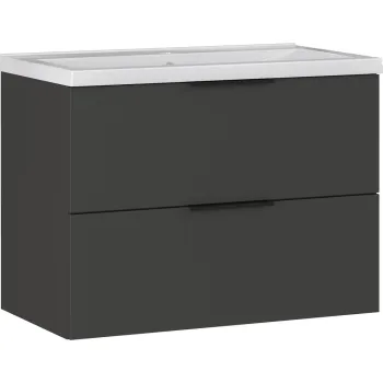 Dulap cu chiuveta gri antracit suspendat cu aspect mat 81x65 cm Crandon - Germania imagine
