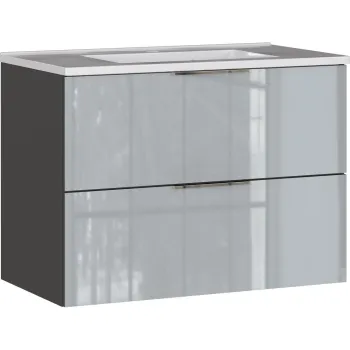 Dulap cu chiuveta gri suspendat cu aspect lucios 81x61 cm Vasio - Germania imagine
