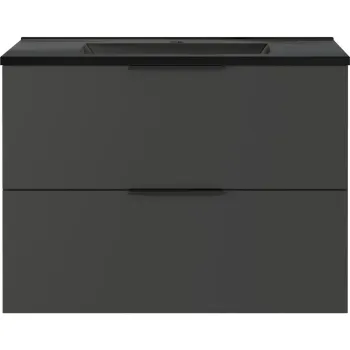 Dulap cu chiuveta negru/gri antracit suspendat 81x61 cm Crandon - Germania imagine