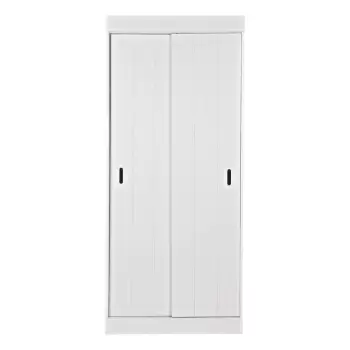 Dulap din lemn cu usi glisante WOOOD Row, alb imagine