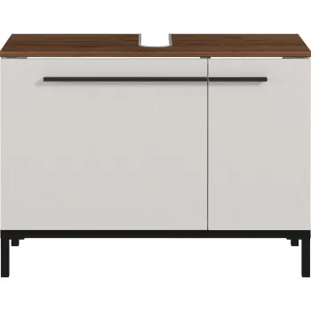 Dulap gri-bej sub chiuveta cu aspect de nuc 80x59 cm Yonkers - Germania imagine