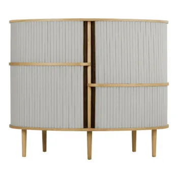 Dulap gri-in culoare naturala cu aspect de lemn de stejar cu usa glisanta 120x100x50 cm Audacious - UMAGE imagine