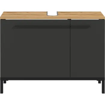 Dulap gri inchis sub chiuveta cu aspect de stejar 80x59 cm Yonkers - Germania imagine