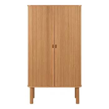 Dulap in culoare naturala cu aspect de lemn de stejar cu usa glisanta 80x145 cm Langley - Actona imagine