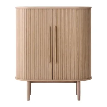 Dulap in culoare naturala deschisa cu aspect de lemn de stejar cu usa glisanta 100x118x40 cm Meta - Unique Furniture imagine