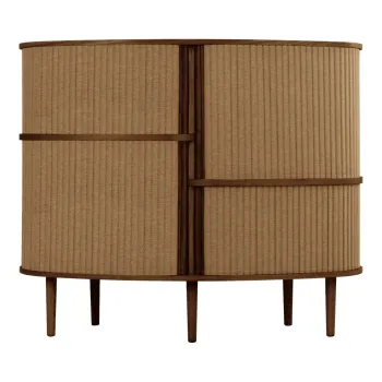 Dulap maro-maro deschis cu aspect de lemn de stejar cu usa glisanta 120x100x50 cm Audacious - UMAGE imagine