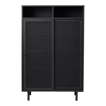 Dulap negru din metal cu usa glisanta 90x140x40 cm Veep - Unique Furniture imagine