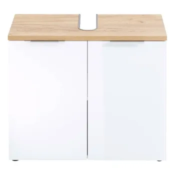 Dulap sub chiuveta alb cu aspect de lemn de stejar 70x58 cm Pescara - Germania imagine