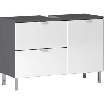 Dulap sub chiuveta Germania Mauresa, latime 80 cm, alb - gri imagine