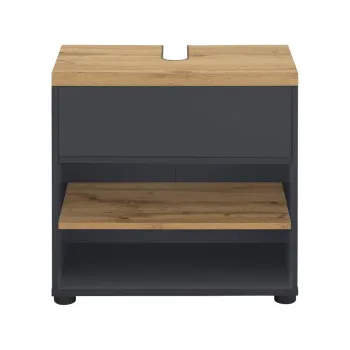 Dulap sub chiuveta gri antracit cu aspect de lemn de stejar 60x57 cm Thessa - Storaa imagine