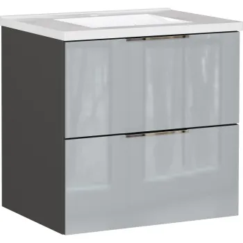 Dulap sub chiuveta gri suspendat cu aspect lucios 61x61 cm Celano - Germania imagine