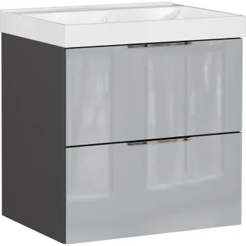 Dulap sub chiuveta gri suspendat cu aspect lucios 61x65 cm Celano - Germania imagine