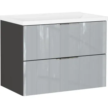 Dulap sub chiuveta gri suspendat cu aspect lucios 81x61 cm Celano - Germania imagine